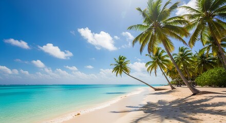 Obraz premium tropical beach with palm trees