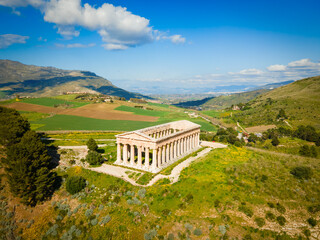Temple of Segesta aerial panoramic view, Sicily