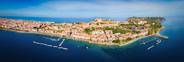 Milazzo city aerial panoramic view, Sicily