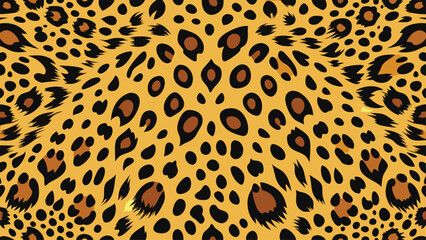 Wild safari cat print fur texture with brown leopard spots pattern textile design