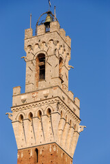 bell tower of the Palazzo Vecchio in Siena, Tuscany, Italy