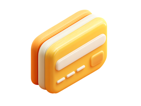 3d icon of Credit Card simple clay texture gloss png