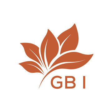 Modern Abstract Botanical Logo with Leaf Motif and Letter mark, GBI Later Logo, 
