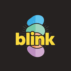 Modern abstract logo design featuring the word blink with colorful stacked shapes.