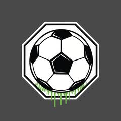 Fototapeta premium Soccer Ball with Green Slime in Octagon Design.