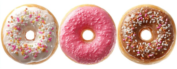 Three glazed donuts with sprinkles (1)