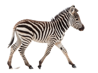 Striking Zebra Foal Strutting with Confidence and Elegance Against a Black Background A Portrait of Wild Grace and Natural Beauty Captured in a Unique Studio Setting