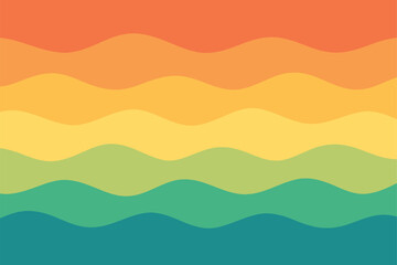 Fototapeta premium Colorful Wavy Stripes Gradient Retro Abstract Pattern