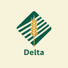 Delta Agriculture Logo: Wheat Stalk Symbolizing Growth and Harvest.