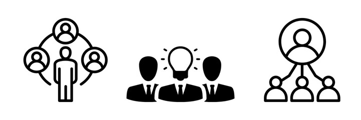 Work together concept under one leader, leadership group 