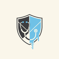Medical Shield Logo: Health Protection and Care.