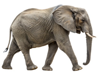 Majestic African Elephant Walking Isolated on Black Background Highlighting Texture and Graceful Movement Perfect for Wildlife Documentaries and Conservation Campaigns