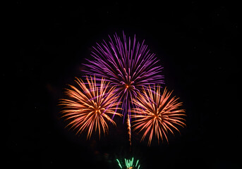 Fireworks Display at Night | Colorful Pyrotechnics for Celebrations, New Year's Eve, Independence Day and Festive Events