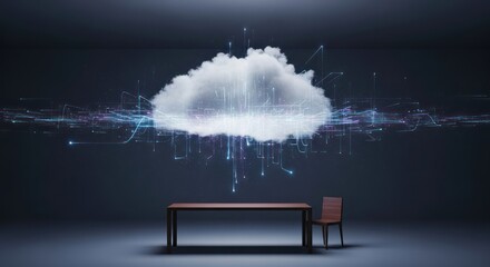 Conceptual representation of cloud computing infrastructure and data processing architecture