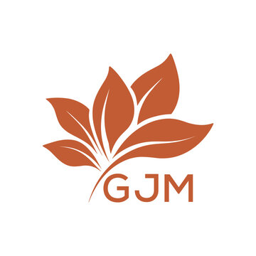 GJM Elegant Minimal Leaf Logo Design, GJM Later Logo, Abstract Nature Brand Icon, Natural Organic Leaf Badge. 
