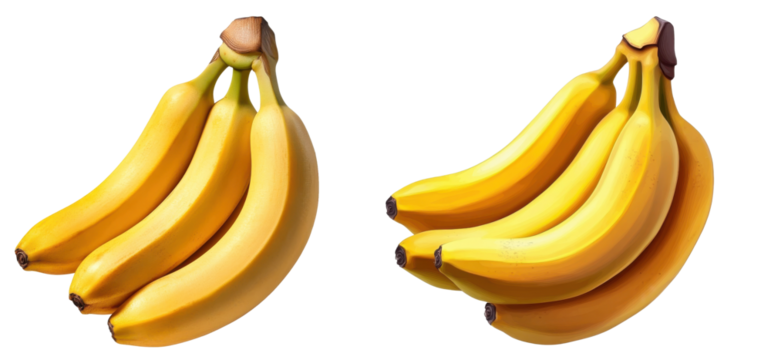 banana bunches isolated on white background