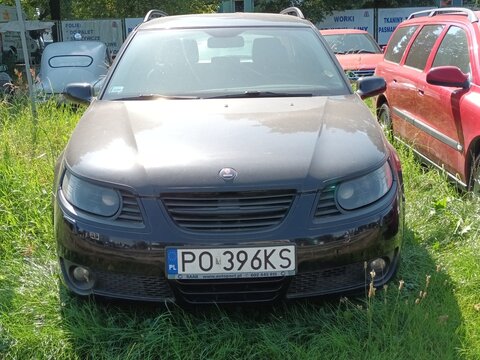 Black Saab 9-3 Front View