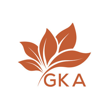 GKA Elegant Minimal Leaf Logo Design, GKA Later Logo, Abstract Nature Brand Icon, Natural Organic Leaf Badge. 

