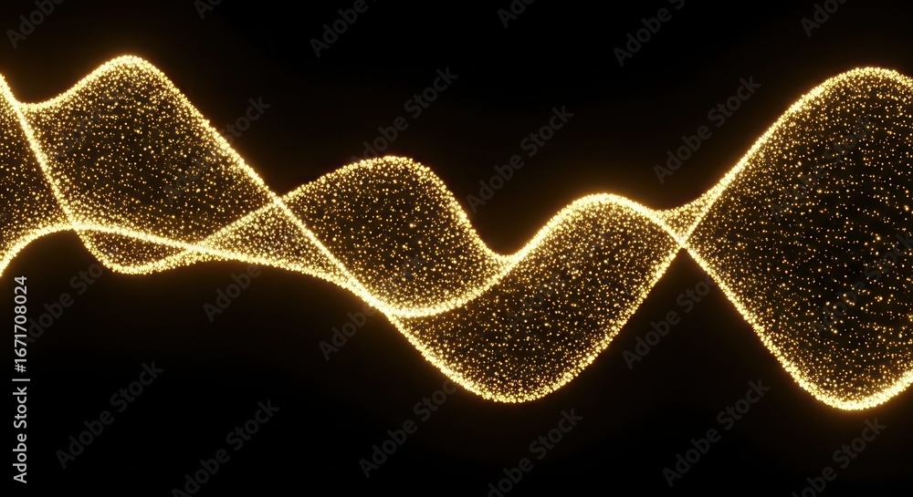 Aufkleber golden shimmering wave pattern illuminating the darkness with an undulating elegance