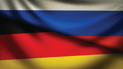 germany and russia flag fusion design