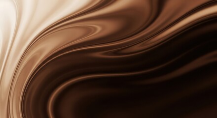 Luxurious fluid design of swirling dark chocolate tones evokes richness and depth with its smooth
