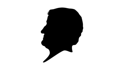 Marcus Licinius Crassus portrait, black isolated silhouette