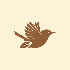 Obraz premium Brown Bird in Flight Illustration.
