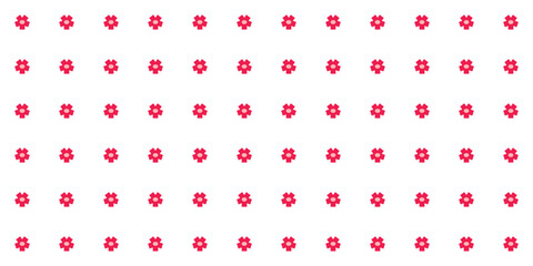 Seamless pattern with red stars on white background. Vector illustration.
