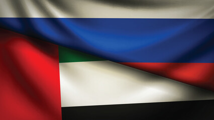 uae and russia flag fusion design