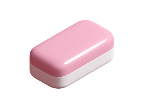 3d icon of Eraser simple clay texture glossy png