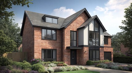 Fototapeta premium Detached new build homes. UK.