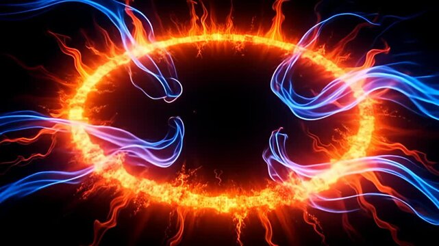 Under the guise of a midnight canvas, a Fiery plasma Border Frame radiating heatwaves shimmers in a cascade of sunset hues. Fluttering streams of molten color whirl around the frame,