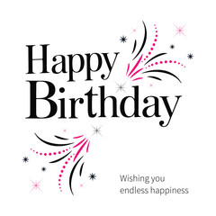 Happy birthday text vector image 