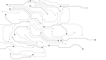 High-quality seamless circuit pattern in thin line style on white background, ideal for digital and tech designs