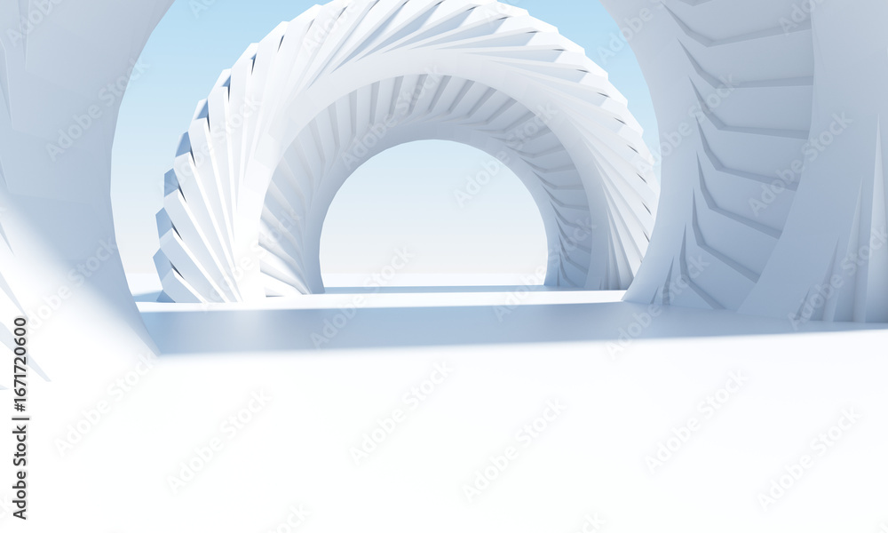 Wall mural abstract architecture background 3d render