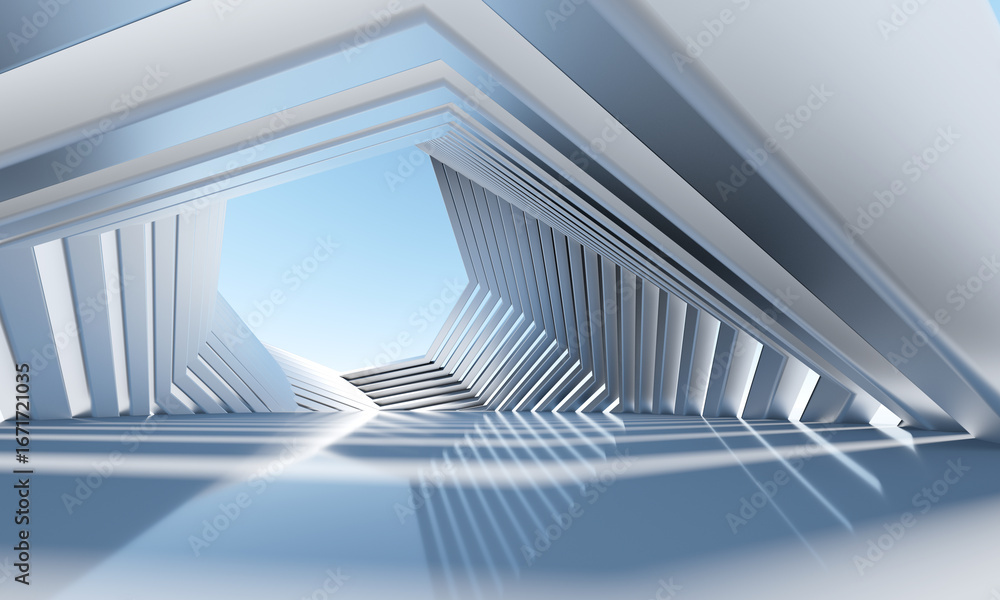 Wall mural abstract architecture background 3d render