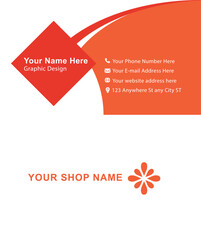 Orange and white Corporate Creative Exclusive Editing Modern Business Card Design Double-Side