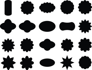 Abstract shape vector set, geometric symbols, decorative design elements, modern badge icons, editable graphic shapes for creative design projects