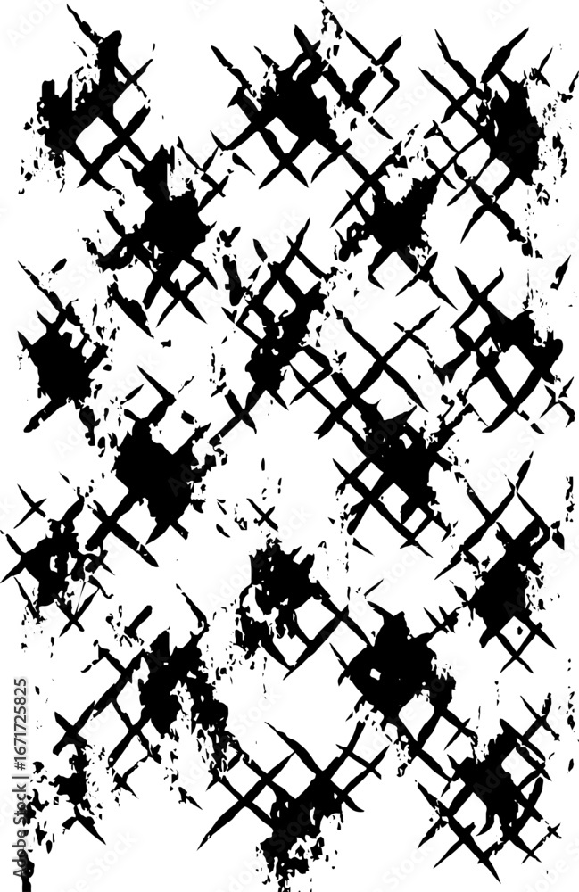 Poster grunge black and white abstract broken pattern for design and print
