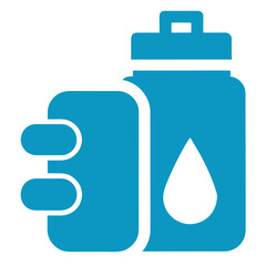 Fototapeta premium Fitness Icon of Water Bottle with Drop
