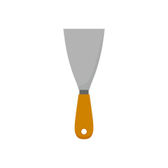 Putty knife flat design vector illustration isolated on white background. trowel or scraper used for drywall or plastering
