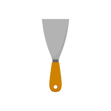 orange handled putty knife on white clip art preview