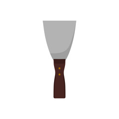 Putty knife flat design vector illustration isolated on white background. trowel or scraper used for drywall or plastering