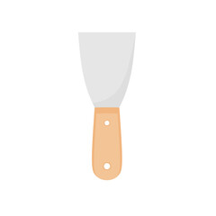 Putty knife flat design vector illustration isolated on white background. trowel or scraper used for drywall or plastering