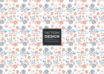 Vector seamless floral pattern with retro pastel flowers and hearts for vintage holiday decoration