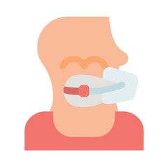 Illustration of a person with a sleep apnea mask