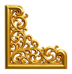 Elegant gold corner with filigree details and shiny surface