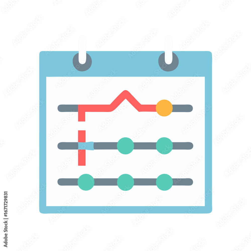 Poster agenda scheduler shows tasks on calendar with progress tracker