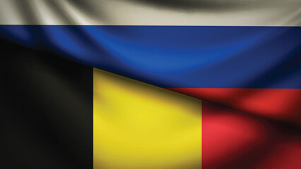 belgium and russia flag fusion design