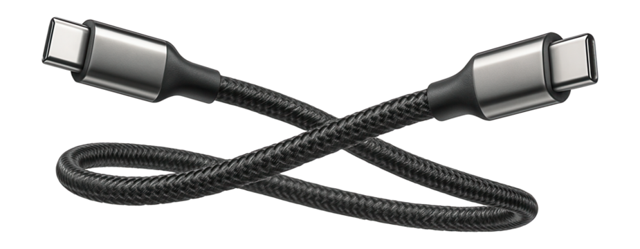 USB-C charging cable with braided exterior